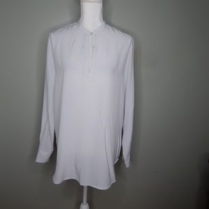 everlane women silk shirt sz 8 grey